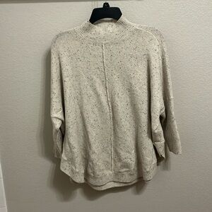Loft Large Petite Cream Mock Neck Sweater